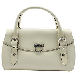 Salvatore Ferragamo Bolso Tote Saffiano Silver Gancini