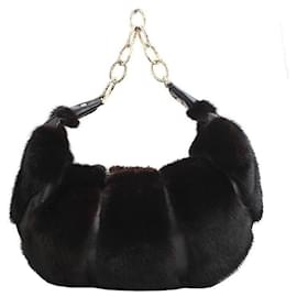 Borsa a Spalla Black Grama Mink Croissant - Valentino