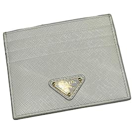 Tarjetero de piel Saffiano con logotipo triangle Blanco - Prada