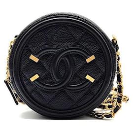 Chanel Mini borsa a tracolla rotonda Tambourine in caviar