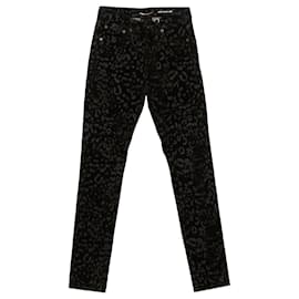 Pantaloni skinny in cotone nero - Saint Laurent