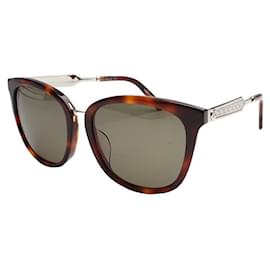 Gucci Gafas de sol con patrón leopardo plateado