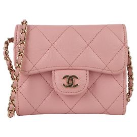 Chanel Mini WOC Classic Caviar con Cadena Cartera de Tarjetas