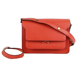 Marni Borsa a tracolla e crossbody in pelle Saffiano arancione medio