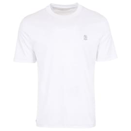 T-Shirt mit kurzen Ärmeln und gesticktem Logo - Brunello Cucinelli