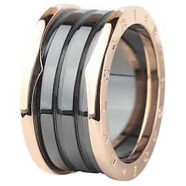 Anello in ceramica e oro rosa Bulgari Taglia