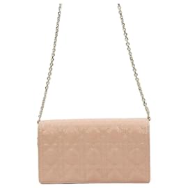 Pochette à bandoulière Lady Chain en cuir verni cannage - Dior