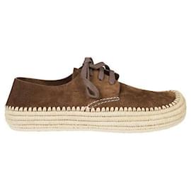Loewe Schnürschuhe aus Wildleder und Laffia
