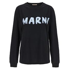 Langarm-T-Shirt aus Baumwolle mit Logo - Marni