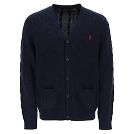 Ralph Lauren Strickjacke aus Sweatshirtstoff mit gesticktem Pony-Logo