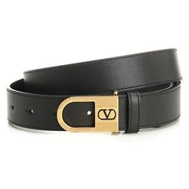 Valentino Cintura in pelle di vitello con logo smaltato Vlogo Signature