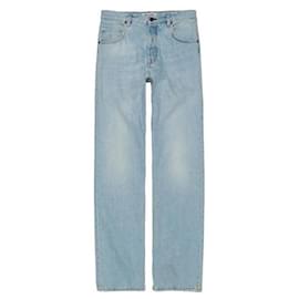 Miu Miu Pantalones de denim lavados con bolsillo trasero