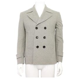 Thom Browne Gray Wool Cashmere Men's Double Jacket