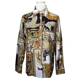 Salvatore Ferragamo Camisa de algodón con estampado