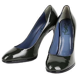 Saint Laurent Grüne Pumps aus Lackleder