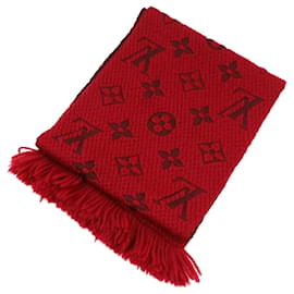 Cachecol de mistura de lã com franjas vermelho - Louis Vuitton
