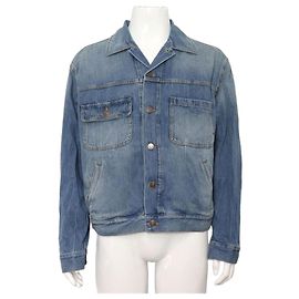 Gucci Chaqueta Trucker de Denim Índigo con Bordados de Animales para Hombre