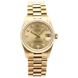 Rolex Orologio Datejust Medium da donna in Oro Oro con Diamanti