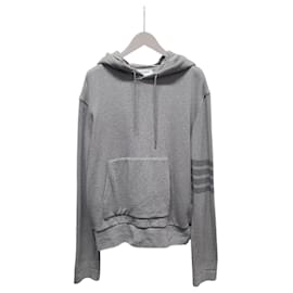 Moletom de malha com listras cinza claro - Thom Browne