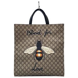 Gucci GG Supreme Bee Print Tote Crossbody Bag
