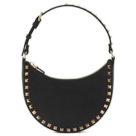 Valentino Mini borsa hobo Rockstud in pelle di vitello granulata