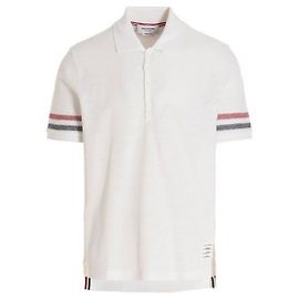 Thom Browne Polo in cotone testurizzato con finiture RWB