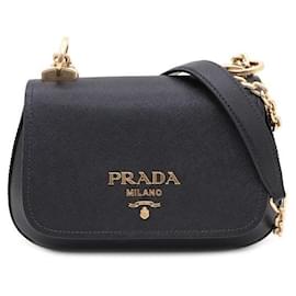 Borsa a tracolla e borsa crossbody in Saffiano con logo dorato - Prada
