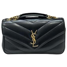 Lulu Kleine Schultertasche mit Kette Schwarz - Saint Laurent