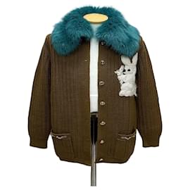Gucci Cárdigan de lana con bordado de conejo