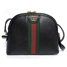 Piccola borsa a tracolla Ophidia in pelle nera - Gucci