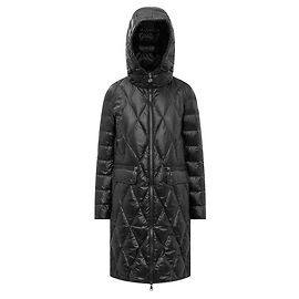 Piumino lungo con cappuccio Moncler Serilong Nero