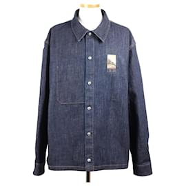 Balenciaga Giacca camicia in denim oversize con logo Kerouac