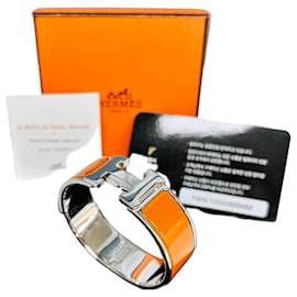 Pulseira Bracelete Hermès Logo Orange Click Clack