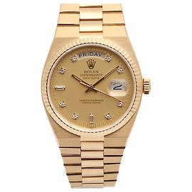 Rolex Reloj Day-Date de Oro para Hombre Original Esfera de Oro con Diez Diamantes Quartz Oyster
