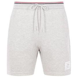 Thom Browne Pantalones cortos de piqué de algodón con ribete RWB