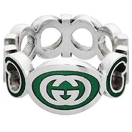 Silberring mit verschlungenem Emaille - Gucci