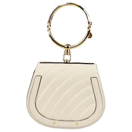 Piccola borsa tote Nile in pelle bianca - Chloé
