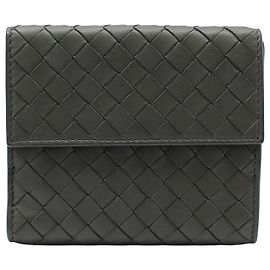 Bottega Veneta Cartera de malla trenzada Intrecciato gris
