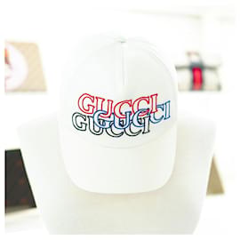 Gucci Multi Logo Cap aus Baumwolle Weiß