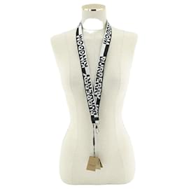Collana con cinturino in nylon bianco e nero Logo Kingdom - Burberry