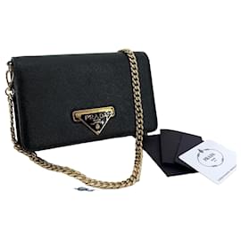 Borsa a tracolla Saffiano Triangle Logo Flap Chain - Prada