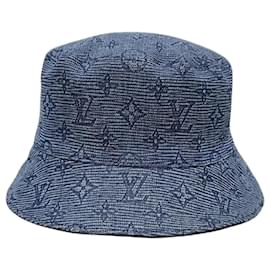 Louis Vuitton Reversibler Bucket Hat aus Epi Monogram Denim Blau