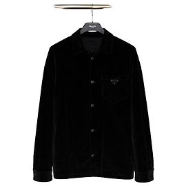Prada Overshirt-Jacke aus Stretch-Baumwollvelours
