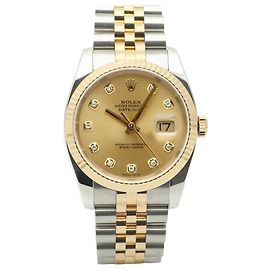 Rolex Orologio Combo Datejust da Uomo con Diamanti Originali