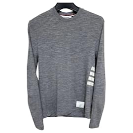 Thom Browne Woll-T-Shirt mit seitlicher Diagonale