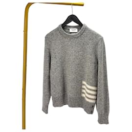 Diagonale Mohair-Strick grau - Thom Browne
