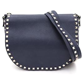 Valentino Borsa a tracolla Rockstud a mezzaluna con patta