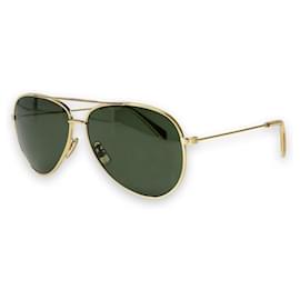 Céline Gafas de sol para mujer con montura de metal y lentes de cristal mineral (Oro/Verde)