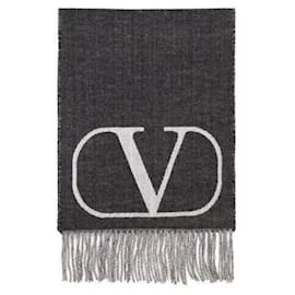 Valentino Sciarpa in lana e cashmere con logo