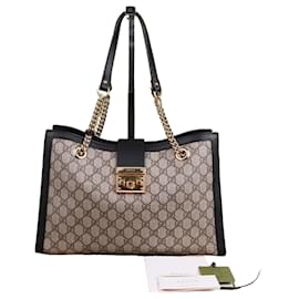 Gucci Borsa a catena media in tela con lucchetto